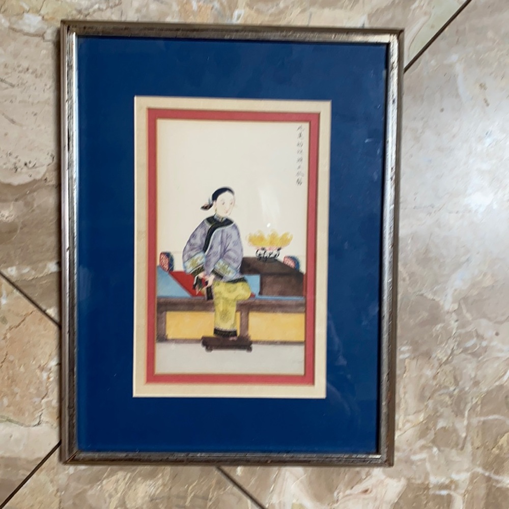 Charming Chinoiserie print of court lady